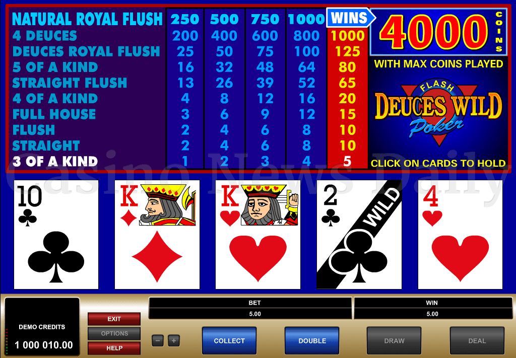 Video poker - full pay deuces wild