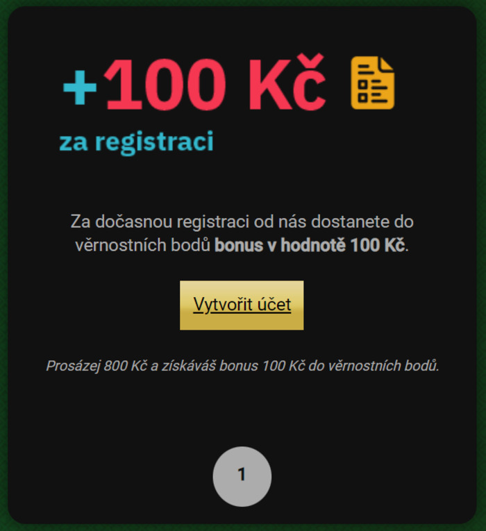 Kartác Casino bonus 1