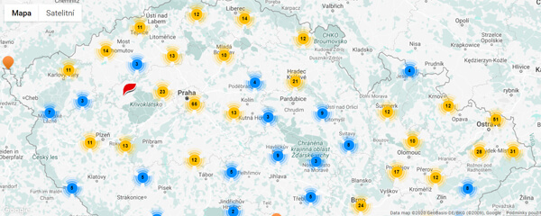 Mapa prodejních míst Play Games